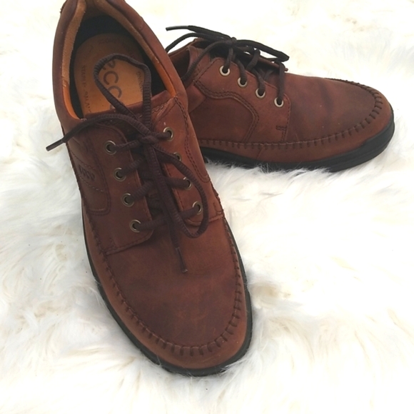 Men\'s Size 43 9.5/10 Ecco Shock Point Disressed Brown Leather Casual Dress Shoes s_wp_6363f2dfdbb0e7a248b7ad51.webp main image 3